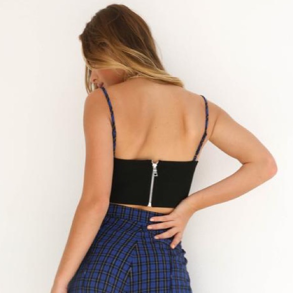 NWT tiger mist plaid crop top - Picture 5 of 5